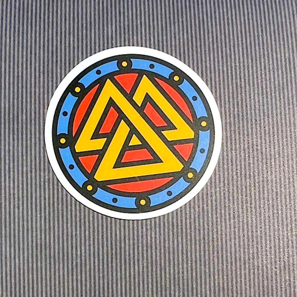 Trinity Mandala symbolic Triangle Sacred Art Single Sticker